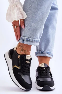 Damskie Sportowe Buty Z Suwakiem Czarne Larisa