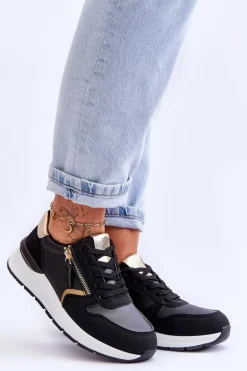 Damskie Sportowe Buty Z Suwakiem Czarne Larisa