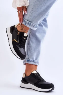 Damskie Sportowe Buty Z Suwakiem Czarne Larisa