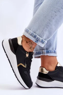 Damskie Sportowe Buty Z Suwakiem Czarne Larisa