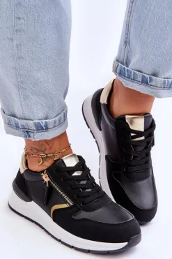 Damskie Sportowe Buty Z Suwakiem Czarne Larisa