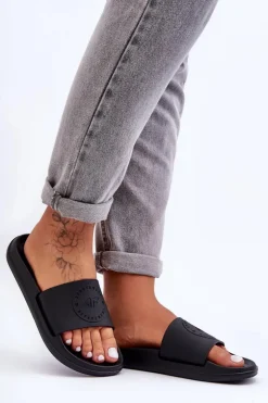 Damskie Sportowe Klapki 4F 4FSS23FFLIF069-72S Czarne