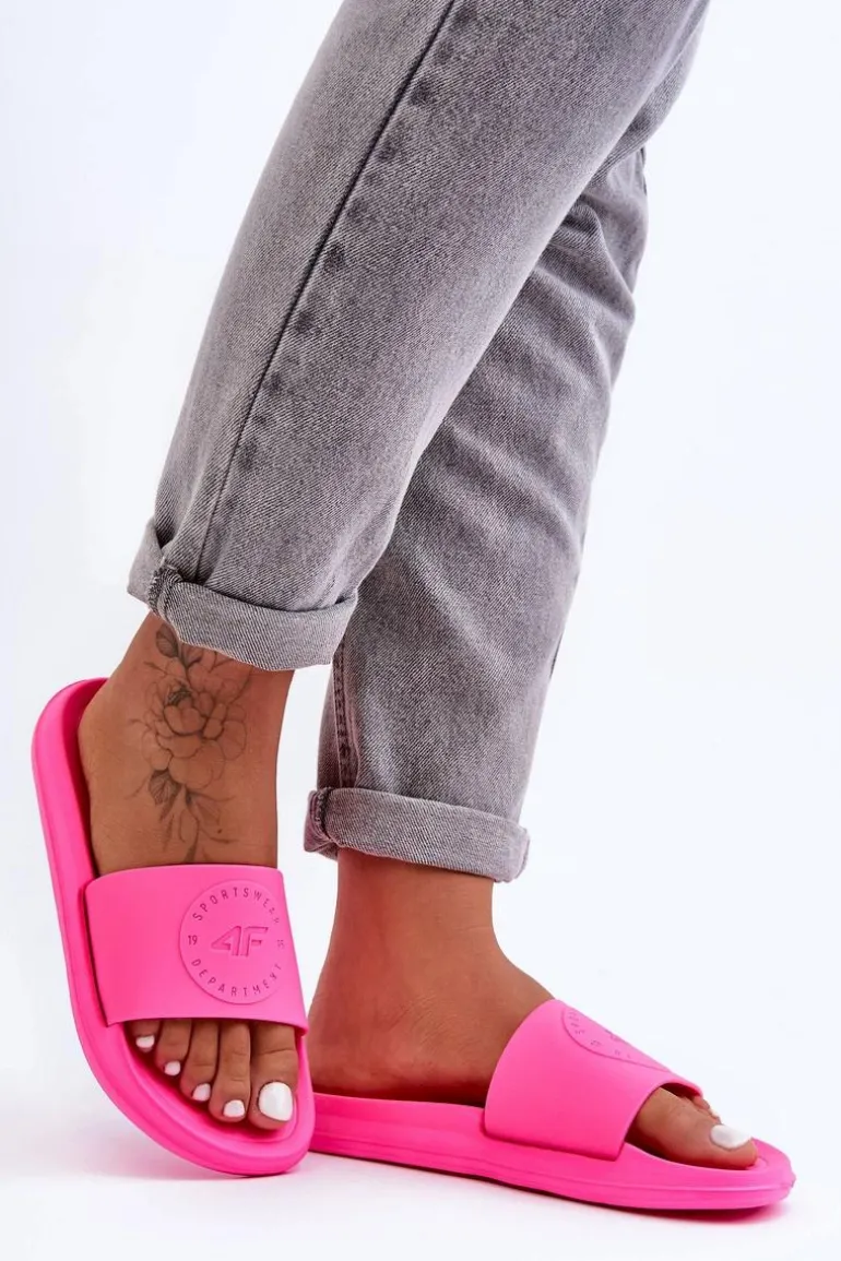 Damskie Sportowe Klapki 4F 4FSS23FFLIF069-53S Fuksja