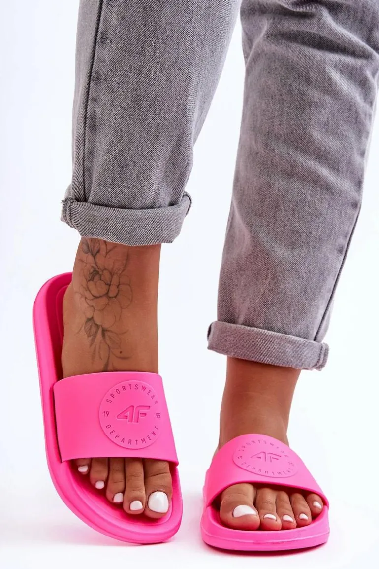 Damskie Sportowe Klapki 4F 4FSS23FFLIF069-53S Fuksja