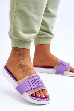 Damskie Sportowe Klapki Fioletowe Sunrise