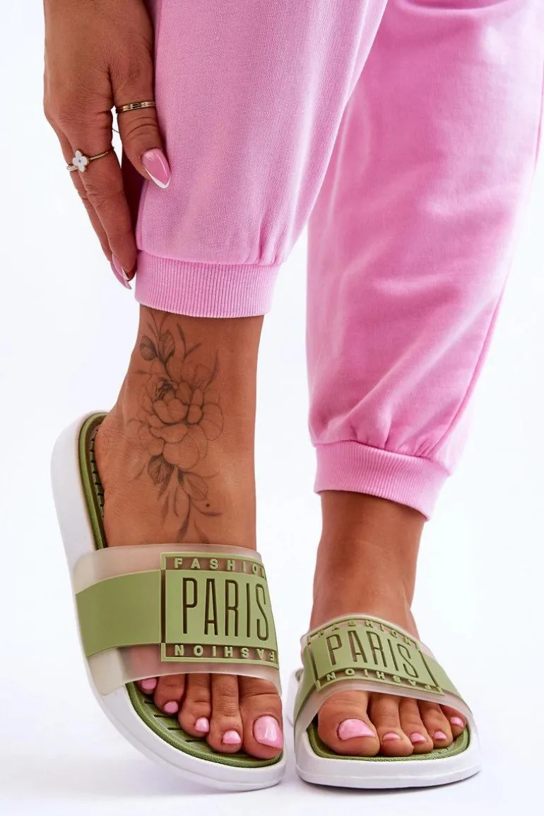 Damskie Sportowe Klapki Zielone Sunrise