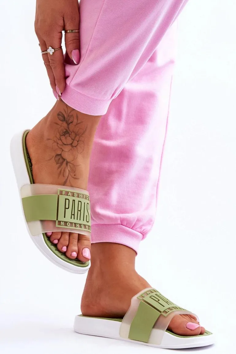 Damskie Sportowe Klapki Zielone Sunrise