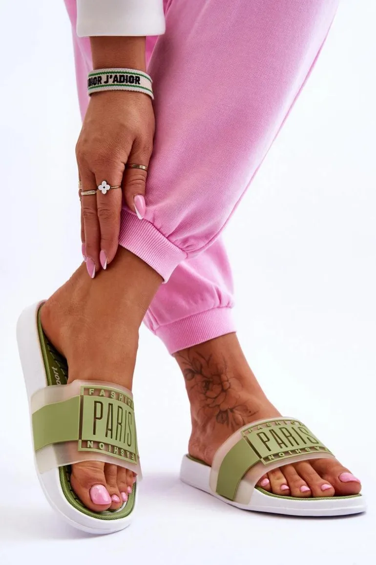 Damskie Sportowe Klapki Zielone Sunrise