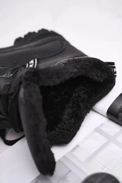 Damskie Sportowe Śniegowce Z Futerkiem Czarne Euphoria