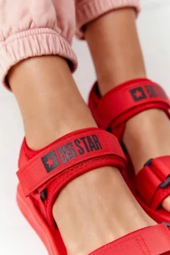 Damskie Sportowe Sandały Big Star HH274A027 Czerwone