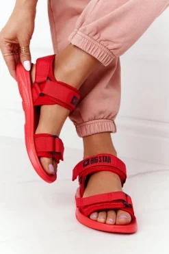 Damskie Sportowe Sandały Big Star HH274A027 Czerwone