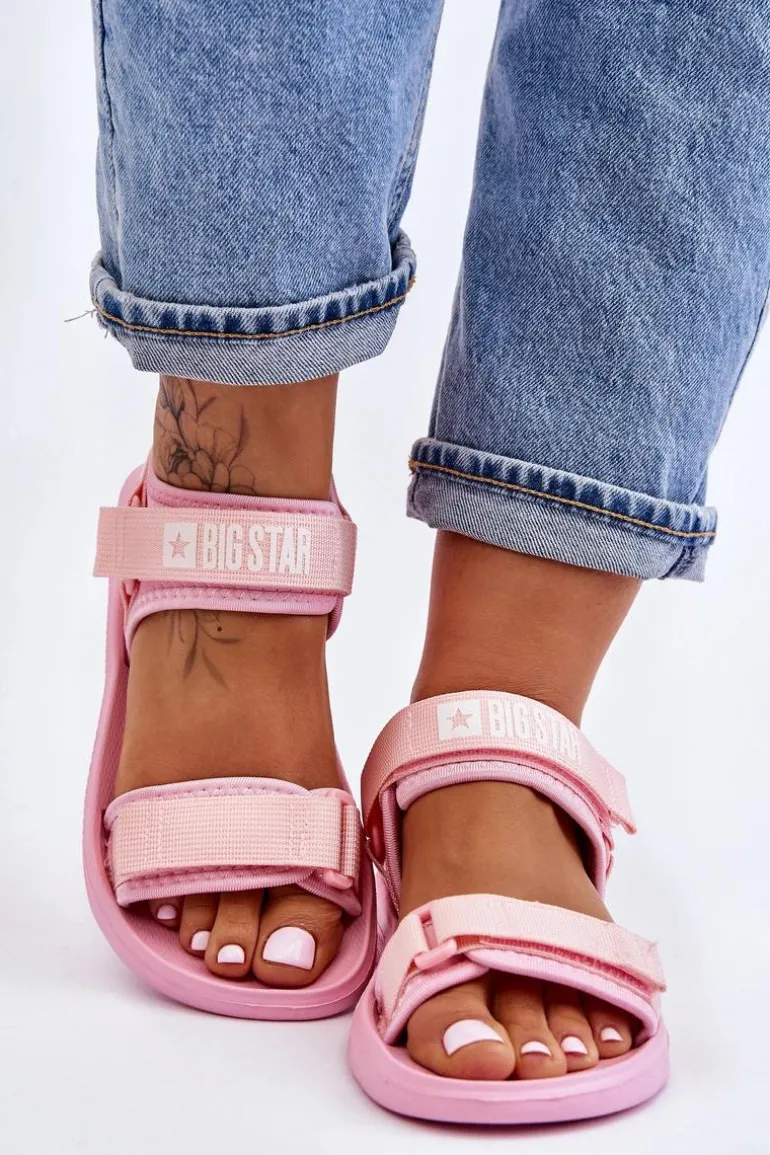 Damskie Sportowe Sandały Big Star LL274729 Różowe