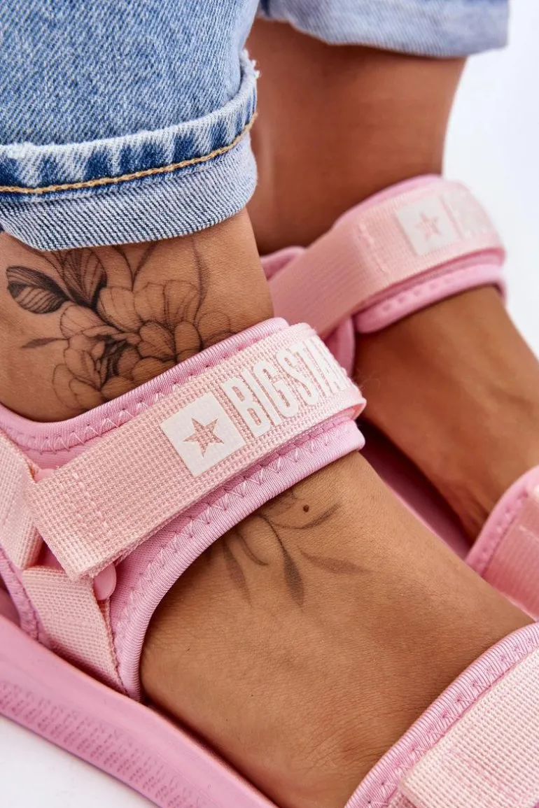 Damskie Sportowe Sandały Big Star LL274729 Różowe