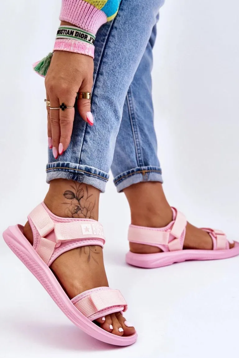 Damskie Sportowe Sandały Big Star LL274729 Różowe