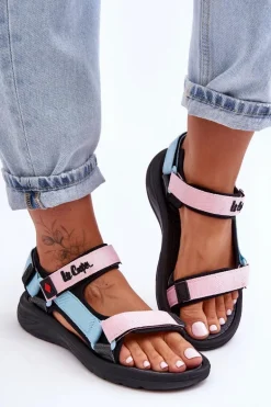 Damskie Sportowe Sandały Lee Cooper LCW-23-34-1688L Różowo-Niebieskie