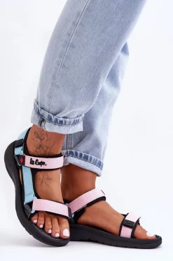 Damskie Sportowe Sandały Lee Cooper LCW-23-34-1688L Różowo-Niebieskie