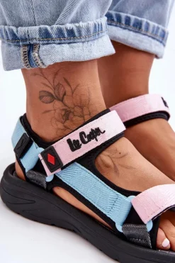 Damskie Sportowe Sandały Lee Cooper LCW-23-34-1688L Różowo-Niebieskie