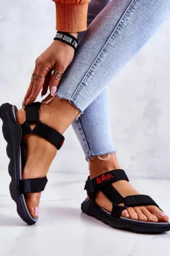 Damskie Sportowe Sandały Lee Cooper LCW-22-34-0955L Czarne