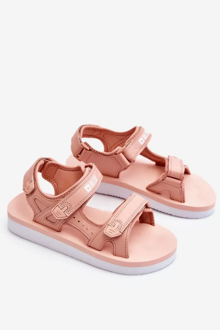 Damskie Sportowe Sandały Na Platformie Big Star LL274788 Różowe