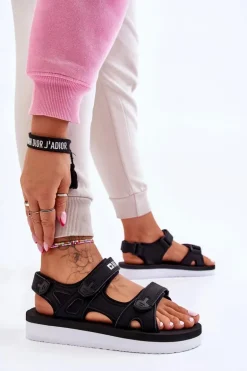 Damskie Sportowe Sandały Na Platformie Big Star LL274789 Czarne