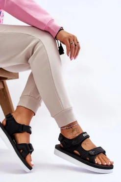 Damskie Sportowe Sandały Na Platformie Big Star LL274789 Czarne