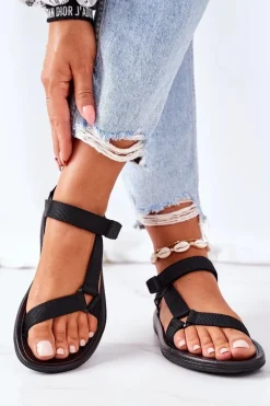 Damskie Sportowe Sandały Na Rzepy Czarne Ultimate