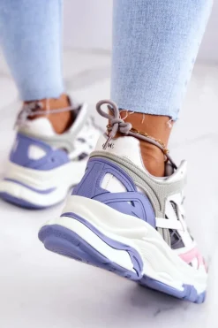 Damskie Sportowe Skórzane Sneakersy GOE JJ2N4090 Multikolor