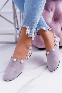 Damskie Szare Baleriny Lu Boo Milis