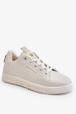 Damskie Sznurowane Buty Sportowe Beżowe Mikaela