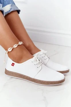 Damskie Sznurowane Espadryle Big Star FF276043 Białe