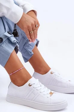 Damskie Sznurowane Trampki Białe Etna