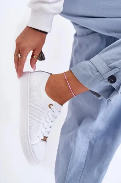 Damskie Sznurowane Trampki Białe Etna