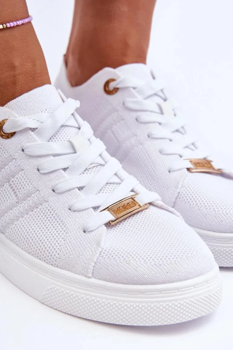 Damskie Sznurowane Trampki Białe Etna