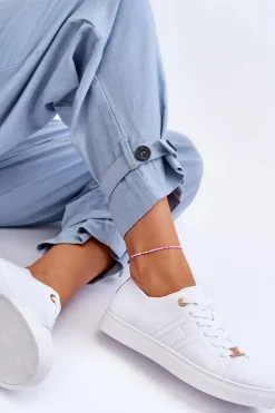 Damskie Sznurowane Trampki Białe Etna