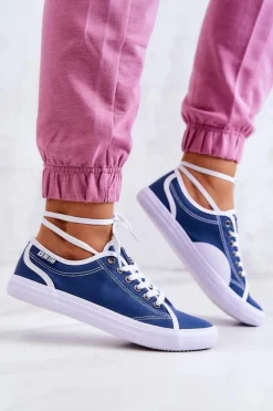 Damskie Tenisówki BIG STAR W274834 Granatowe