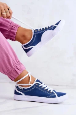 Damskie Tenisówki BIG STAR W274834 Granatowe