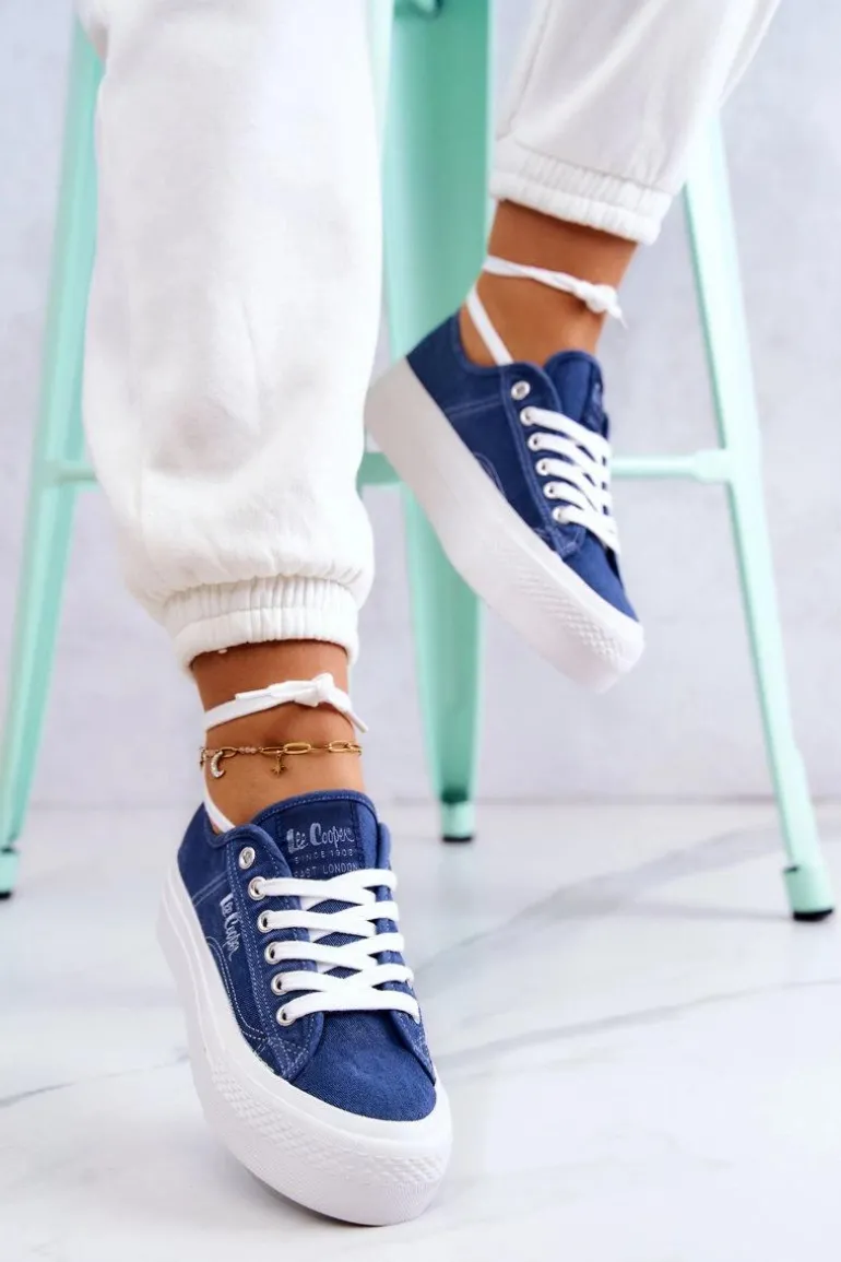 Damskie Tenisówki Lee Cooper LCW-22-31-0834L Niebieskie