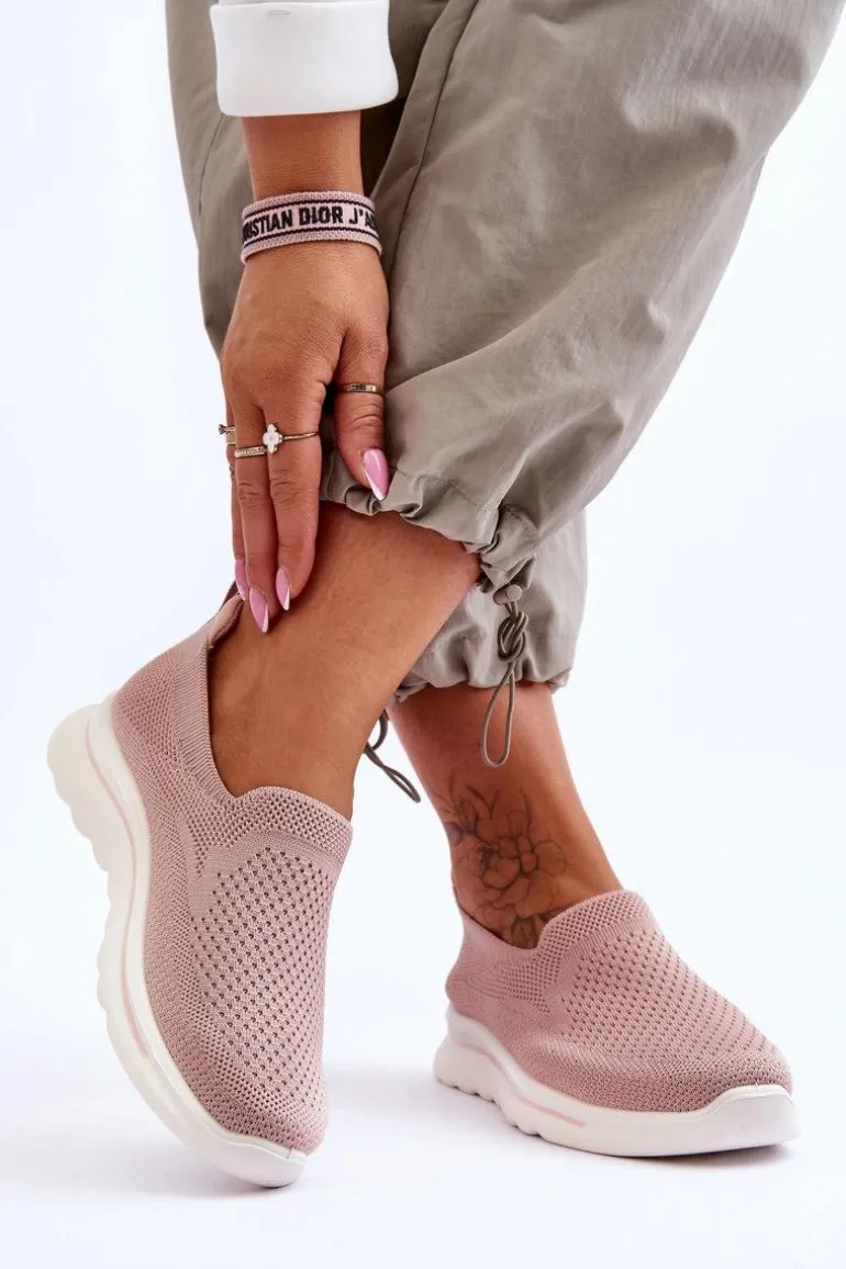 Damskie Tenisówki Materiałowe Wsuwane Różowe Adiora