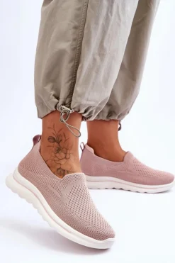 Damskie Tenisówki Materiałowe Wsuwane Różowe Adiora