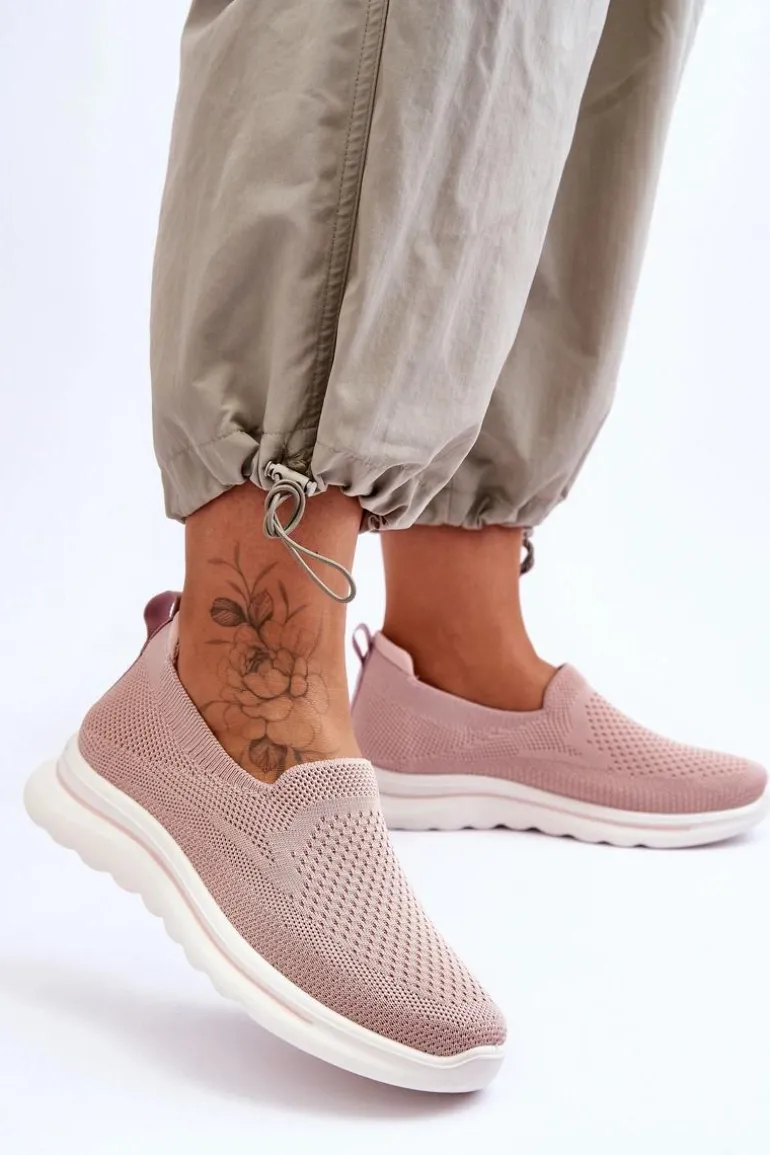 Damskie Tenisówki Materiałowe Wsuwane Różowe Adiora