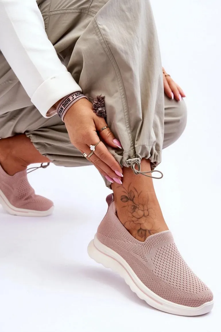 Damskie Tenisówki Materiałowe Wsuwane Różowe Adiora