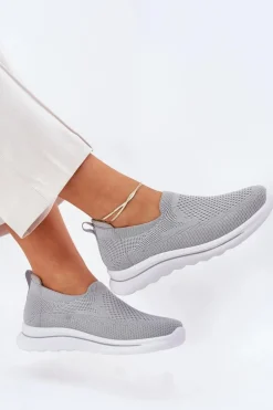 Damskie Tenisówki Materiałowe Wsuwane Szare Adiora
