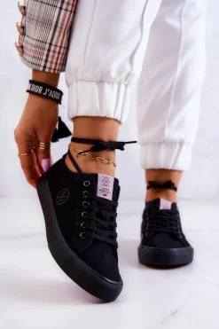 Damskie Tenisówki Materiałowe Cross Jeans JJ2R4049C Czarne