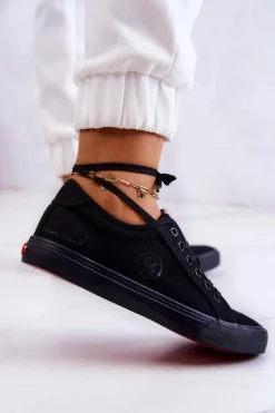 Damskie Tenisówki Materiałowe Cross Jeans JJ2R4049C Czarne