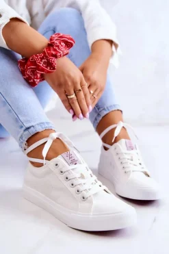 Damskie Tenisówki Materiałowe Cross Jeans JJ2R4050C Białe