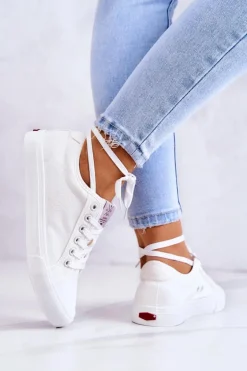 Damskie Tenisówki Materiałowe Cross Jeans JJ2R4050C Białe