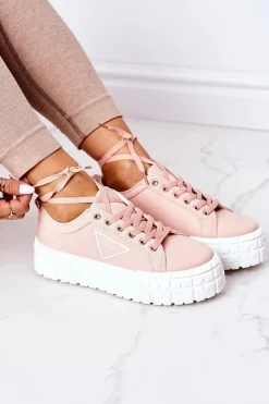 Damskie Tenisówki Na Platformie Różowe Big City Life