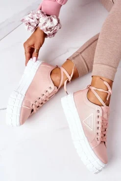 Damskie Tenisówki Na Platformie Różowe Big City Life