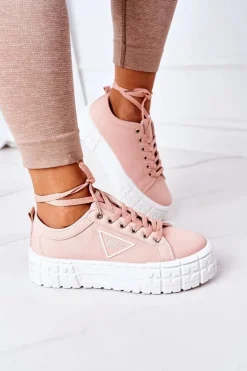 Damskie Tenisówki Na Platformie Różowe Big City Life