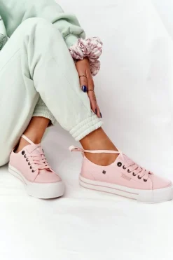 Damskie Tenisówki Na Platformie BIG STAR HH274058 Różowe